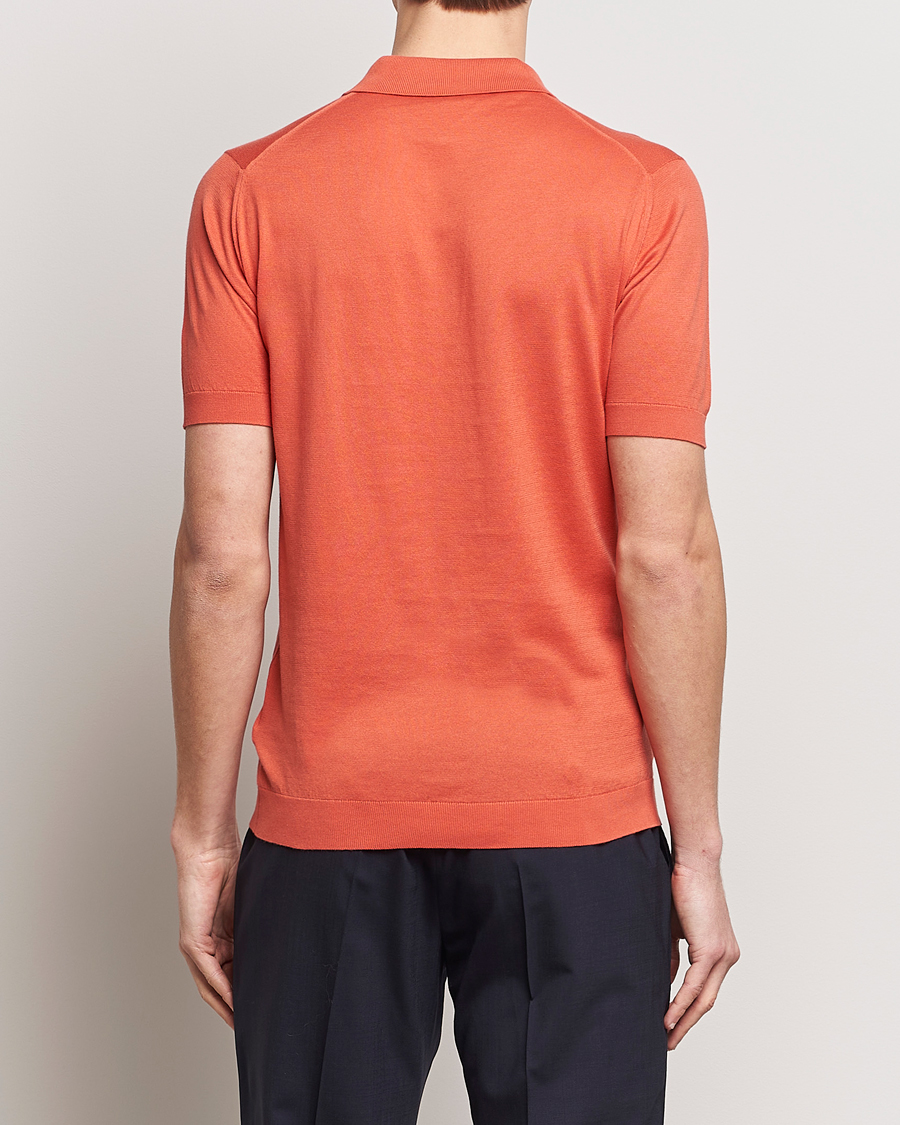 Herre | Pikéer | John Smedley | Adrian Slim Fit Sea Island Polo Sundown Orange