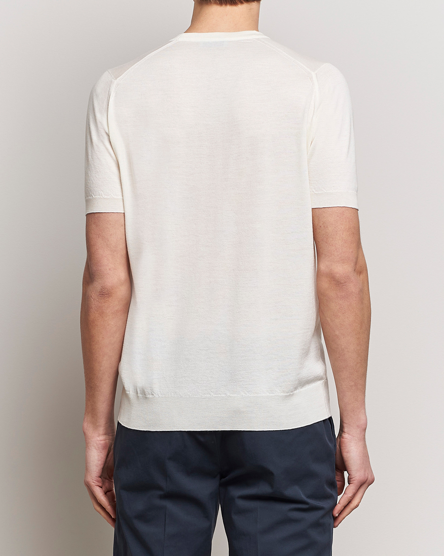 Herre | T-Shirts | John Smedley | Hilcote Wool/Sea Island Cotton T-Shirt Chalk White