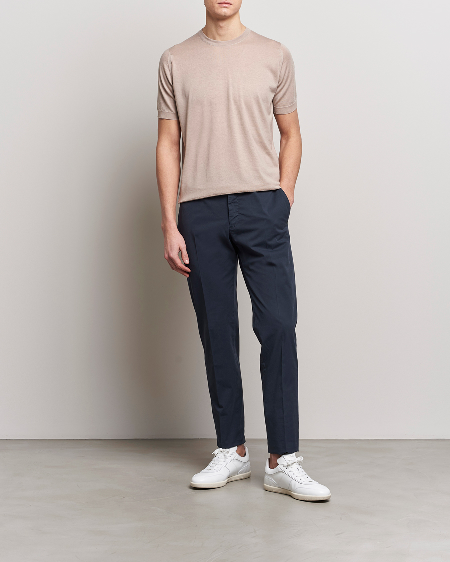 Herre | T-Shirts | John Smedley | Hilcote Wool/Sea Island Cotton T-Shirt Oat