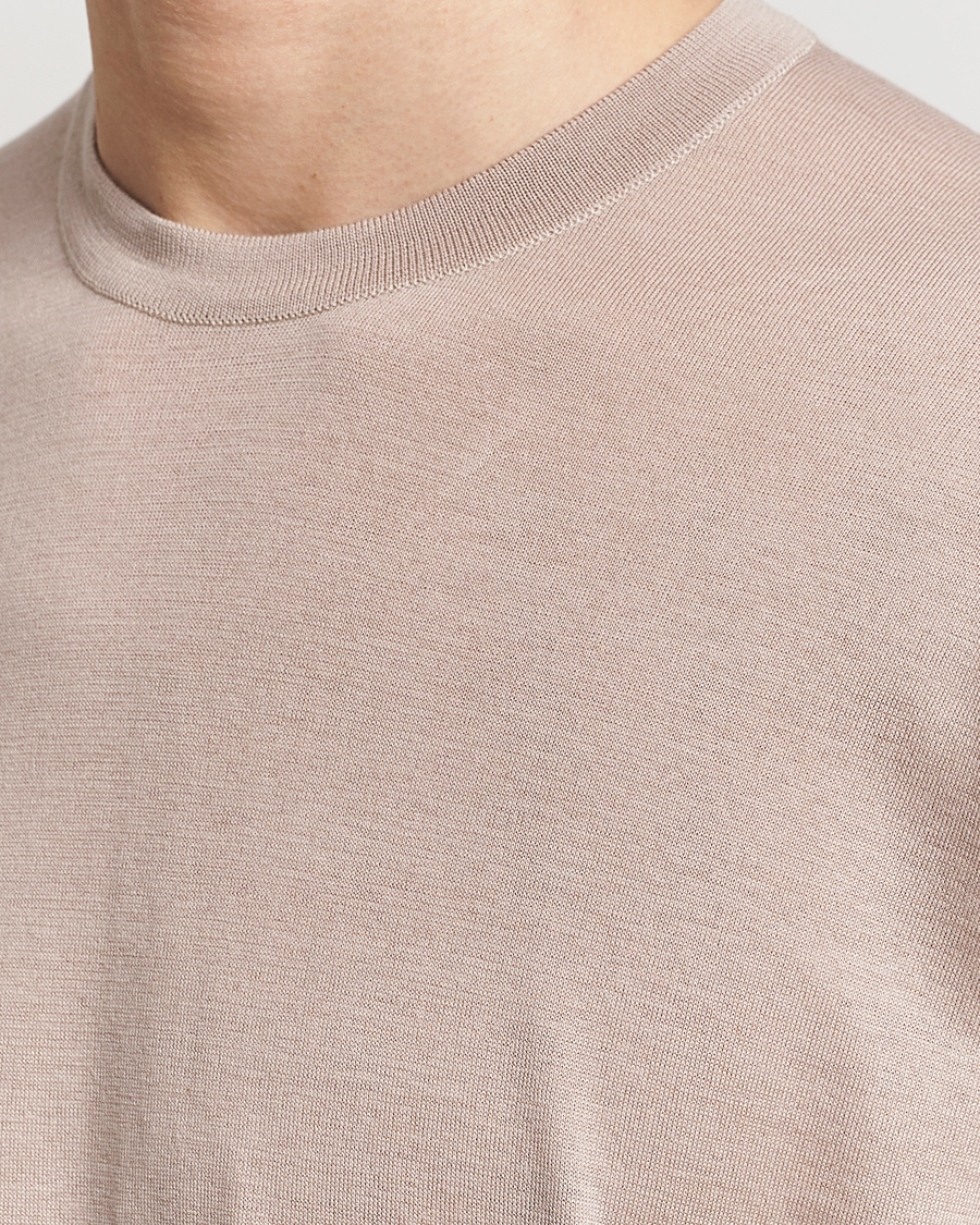 Herre | T-Shirts | John Smedley | Hilcote Wool/Sea Island Cotton T-Shirt Oat