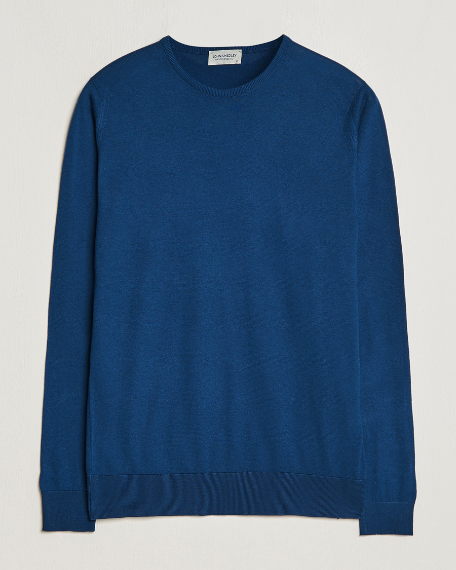 Herre | Gensere | John Smedley | Hatfield Sea Island Crew Neck Indigo