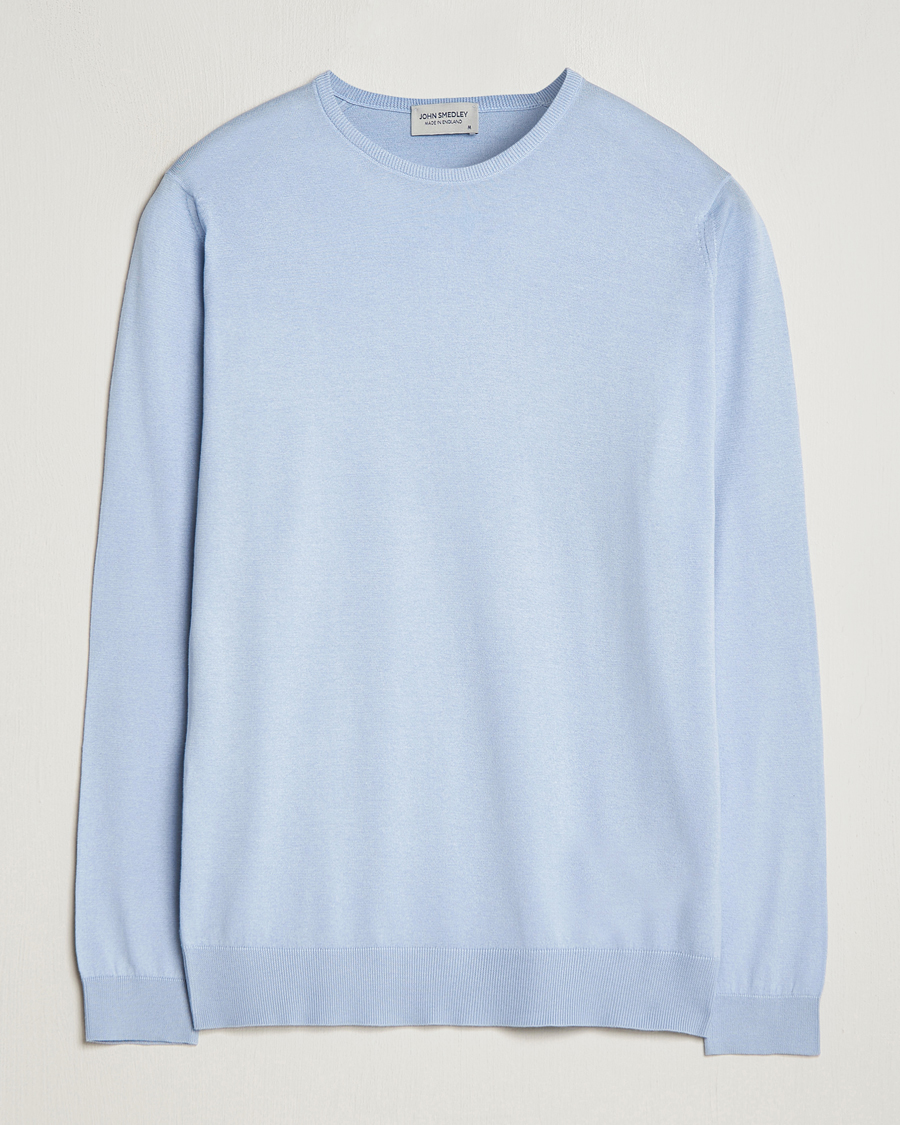 Herre | Gensere | John Smedley | Hatfield Sea Island Crew Neck Mirage Blue