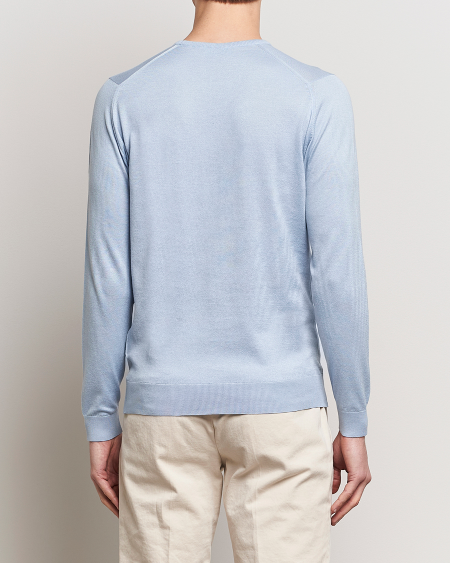 Herre | Gensere | John Smedley | Hatfield Sea Island Crew Neck Mirage Blue