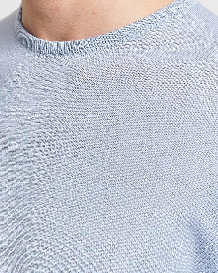 Herre | Gensere | John Smedley | Hatfield Sea Island Crew Neck Mirage Blue