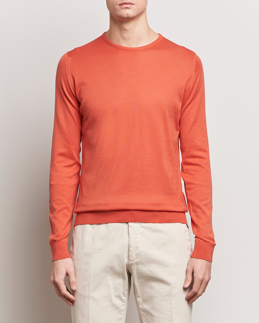 Herre | Gensere | John Smedley | Hatfield Sea Island Crew Neck Sundown Orange