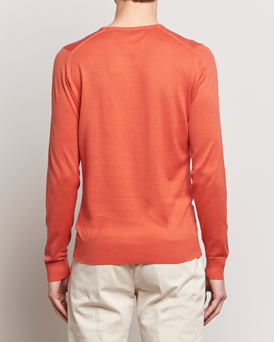 Herre | Gensere | John Smedley | Hatfield Sea Island Crew Neck Sundown Orange