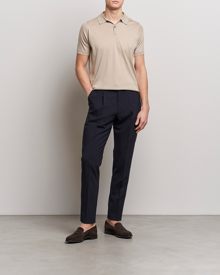 Herre | Pikéer | John Smedley | Leyburn Merino/Sea Island Cotton Polo Oat