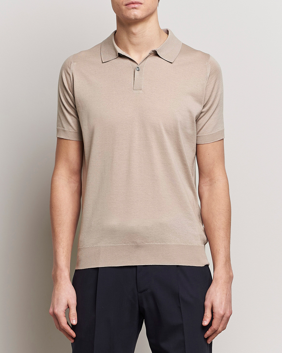 Herre | Klær | John Smedley | Leyburn Merino/Sea Island Cotton Polo Oat