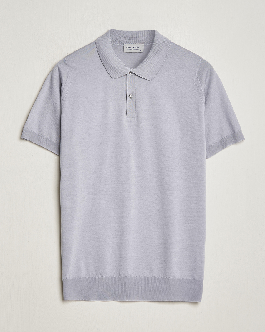 Herre | Pikéer | John Smedley | Leyburn Merino/Sea Island Cotton Polo Silver