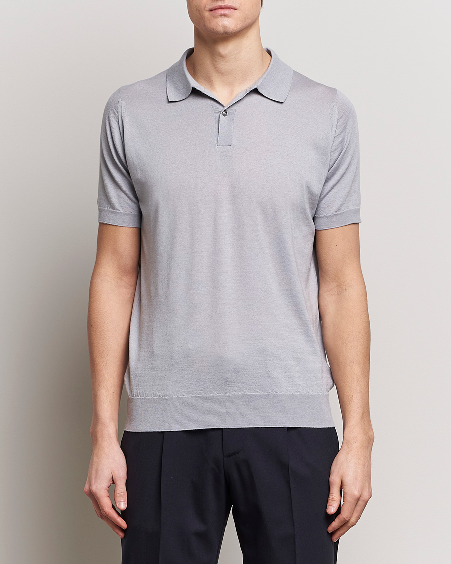 Herre | Best of British | John Smedley | Leyburn Merino/Sea Island Cotton Polo Silver