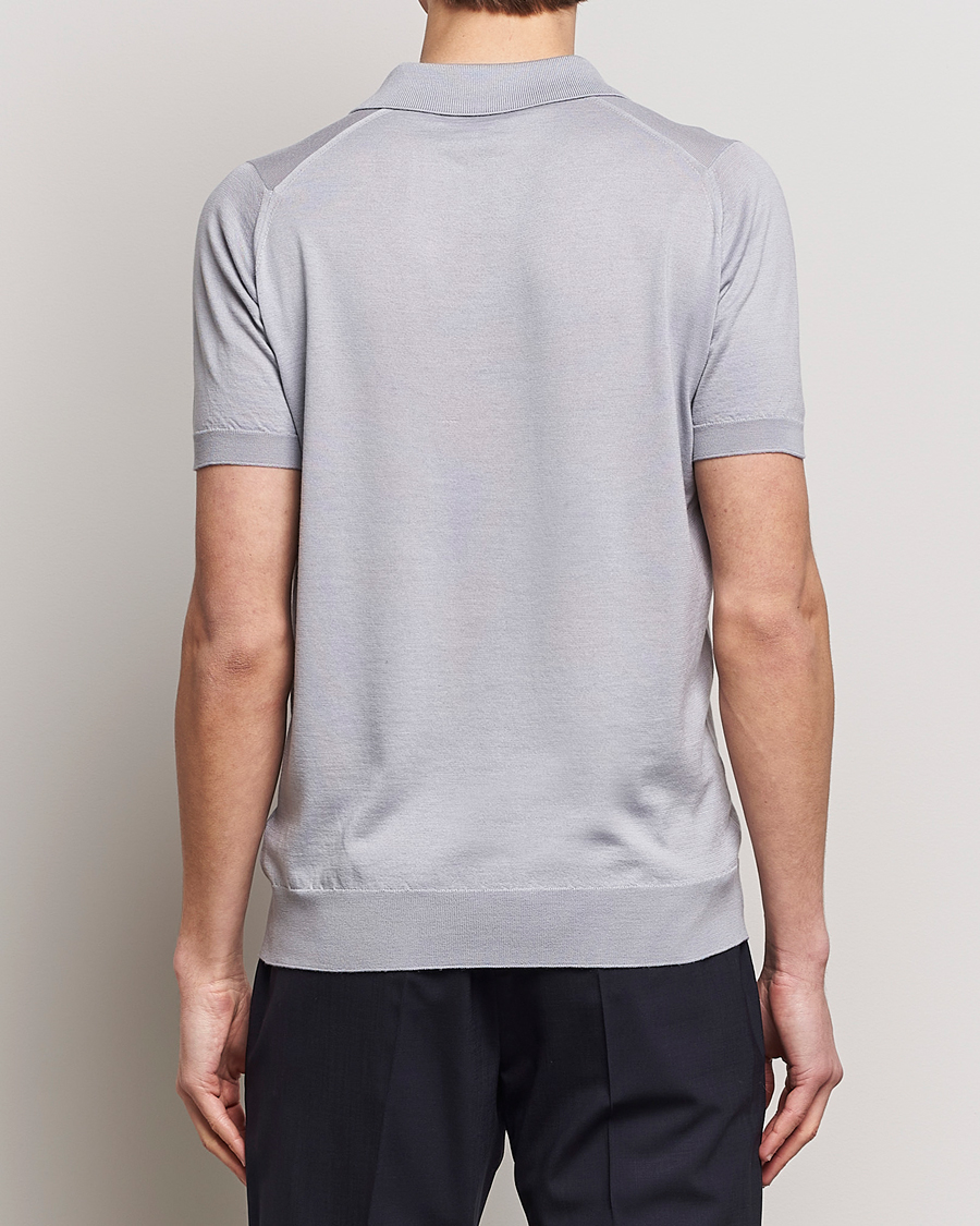 Herre | Pikéer | John Smedley | Leyburn Merino/Sea Island Cotton Polo Silver