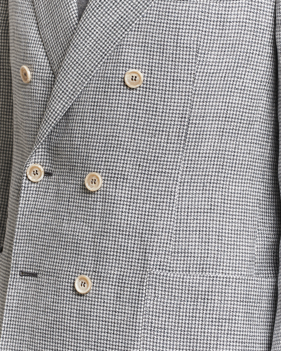 Herre | Dressjakker | Brunello Cucinelli | Double Breasted Houndstooth Blazer Light Grey