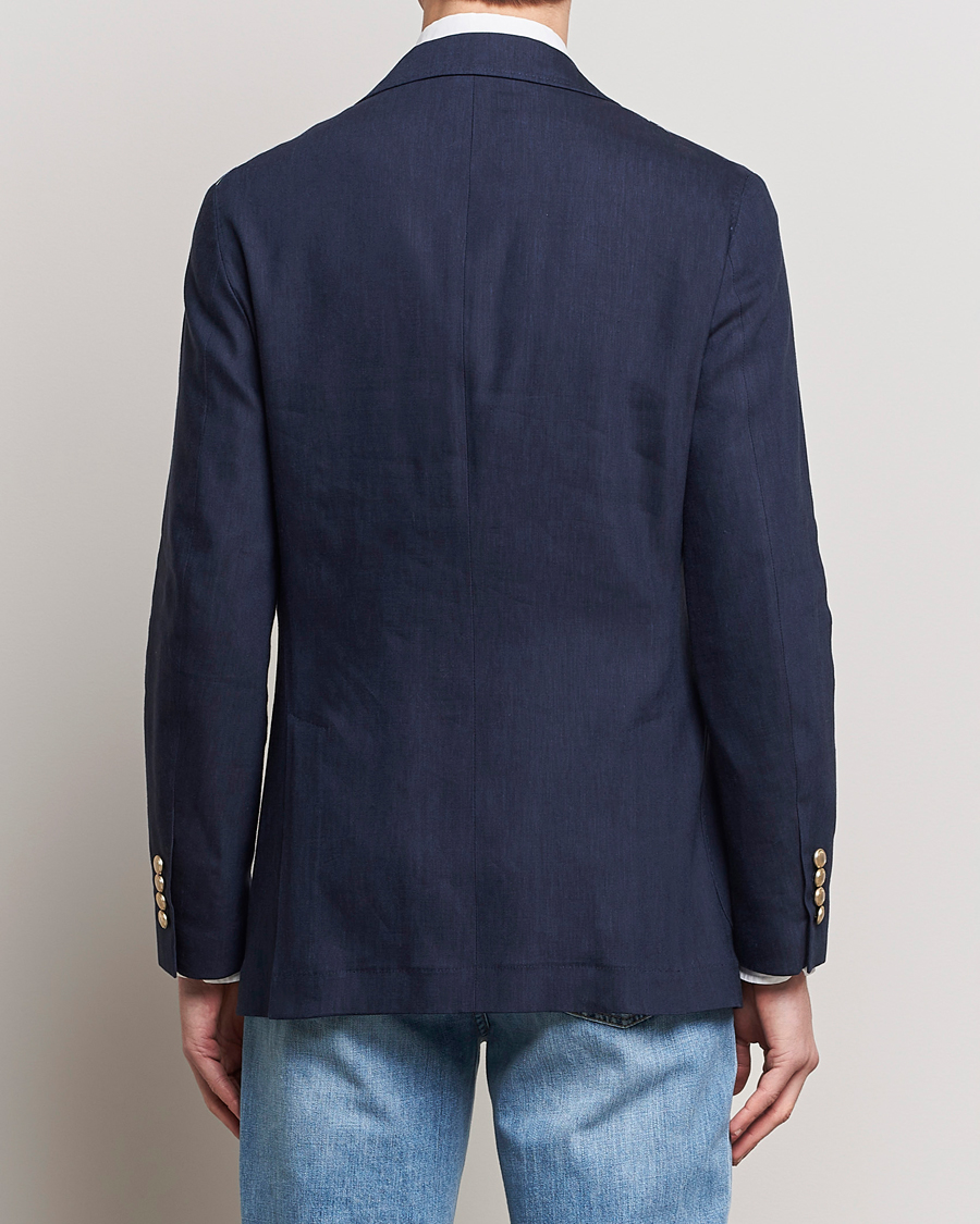 Herre | Dressjakker | Brunello Cucinelli | Double Breasted Wool/Linen Blazer Navy