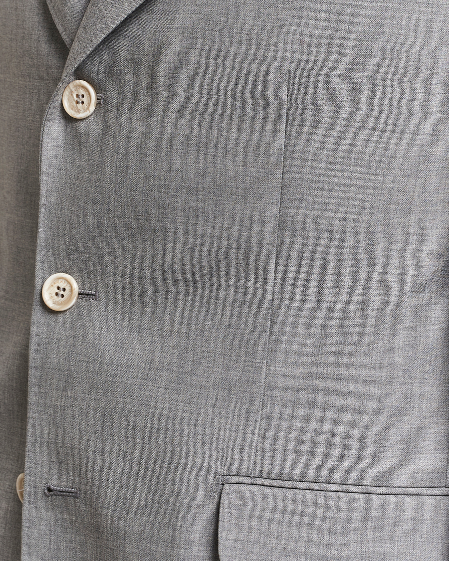 Herre | Dressjakker | Brunello Cucinelli | Peak Lapel Wool Blazer Light Grey