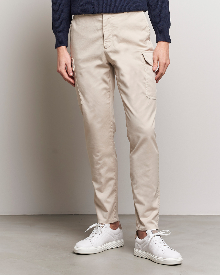 Herre | Luxury Brands | Brunello Cucinelli | Cotton Cargo Pants Light Beige