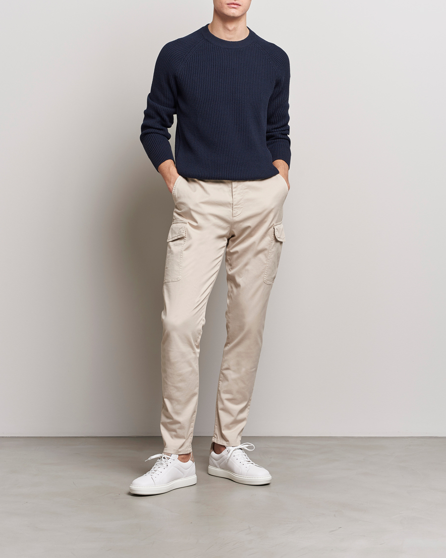 Herre | Gensere | Brunello Cucinelli | Heavy Rib Stitch Crew Neck Navy