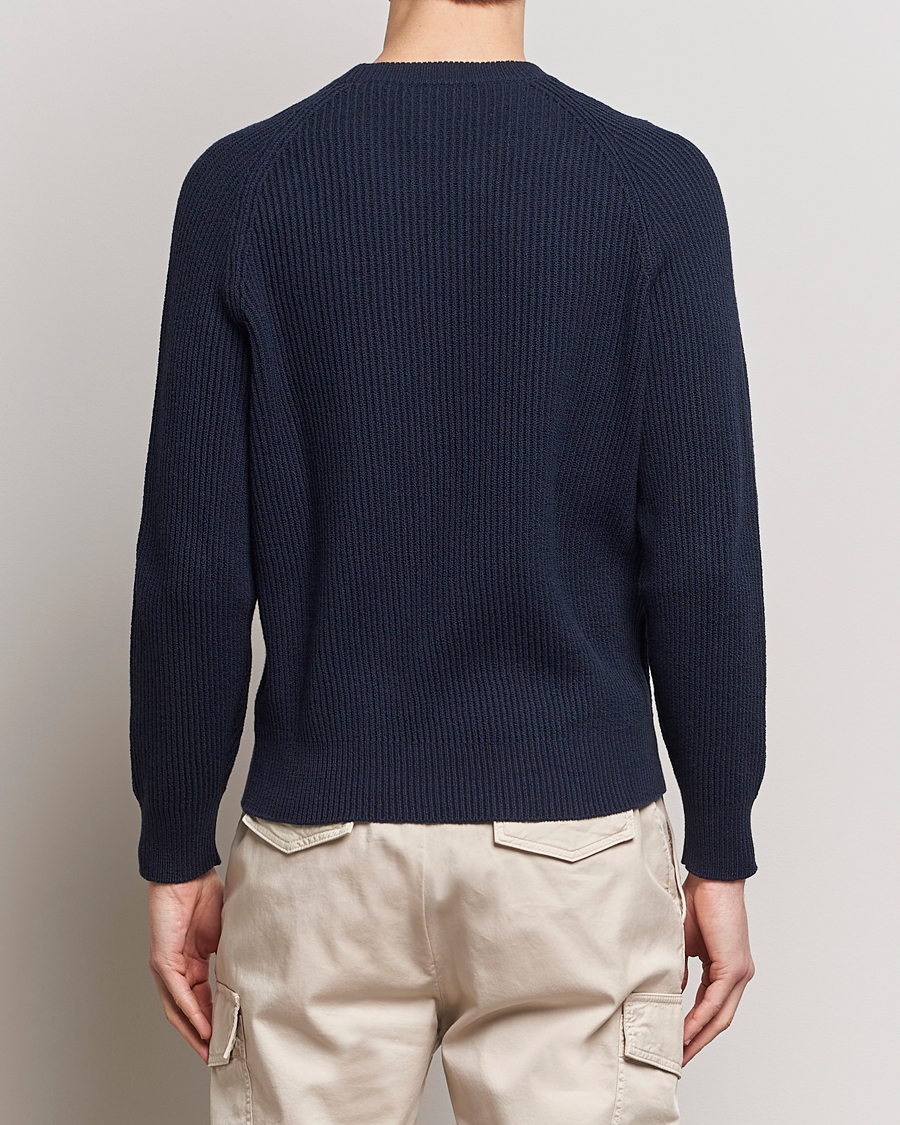 Herre | Gensere | Brunello Cucinelli | Heavy Rib Stitch Crew Neck Navy