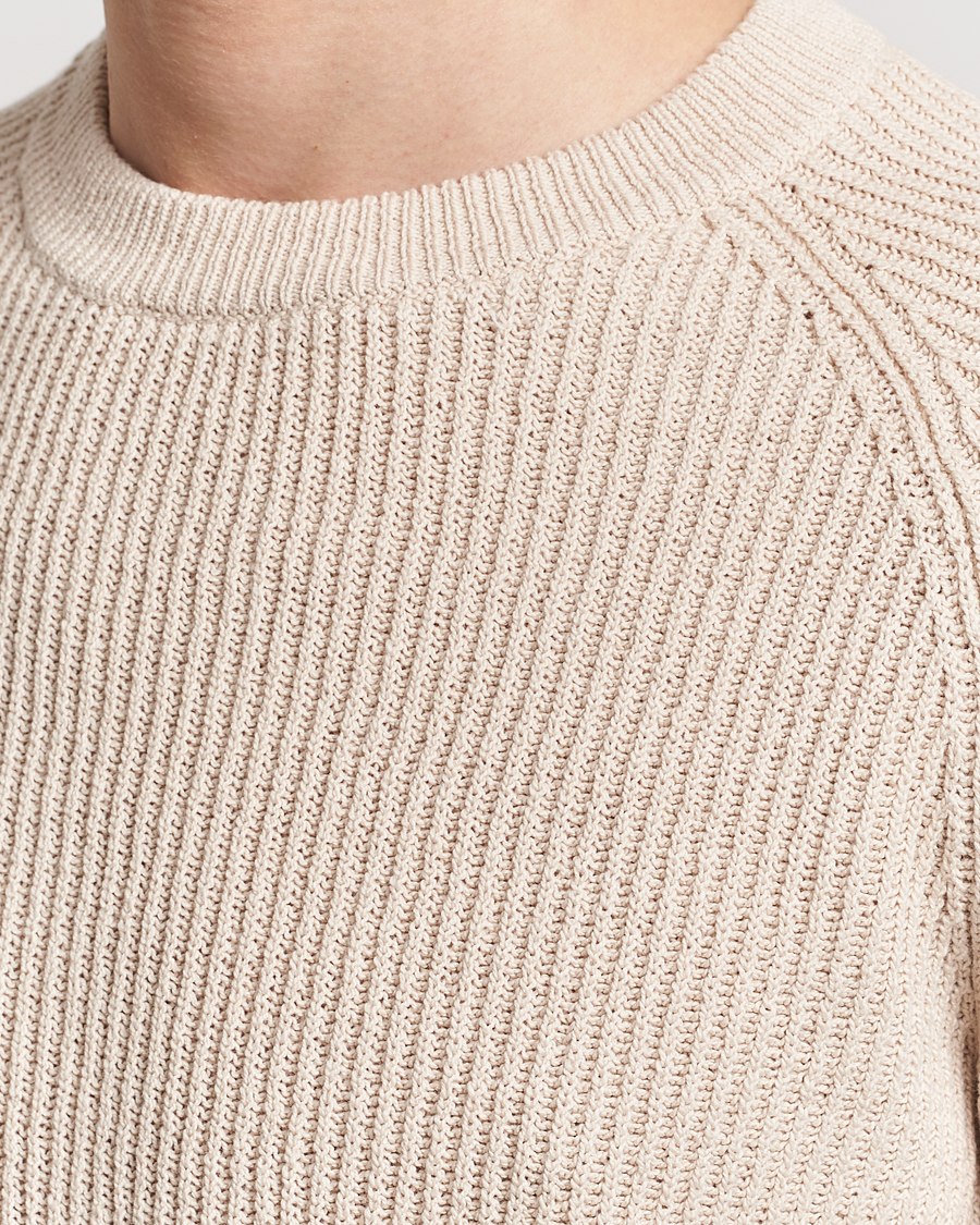 Herre | Gensere | Brunello Cucinelli | Heavy Rib Stitch Crew Neck Light Beige