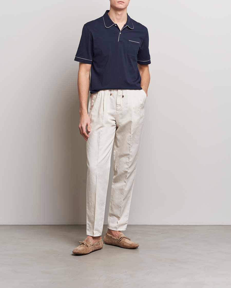 Herre | Pikéer | Brunello Cucinelli | Short Sleeve Resort Polo Navy
