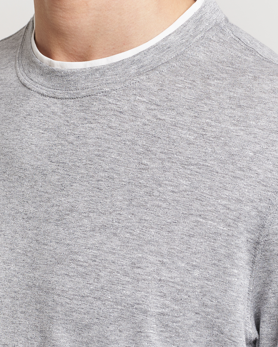 Herre | T-Shirts | Brunello Cucinelli | Cotton/Linen T-Shirt Light Grey
