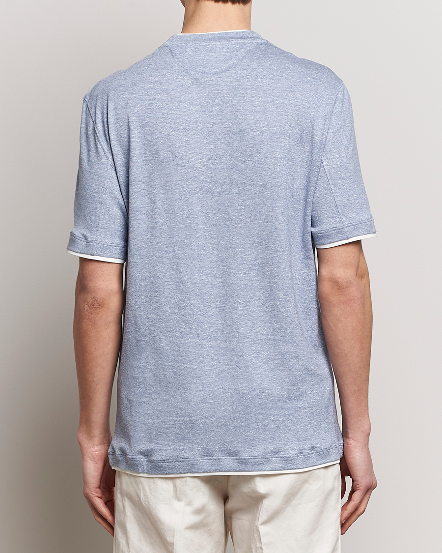 Herre | T-Shirts | Brunello Cucinelli | Cotton/Linen T-Shirt Light Blue