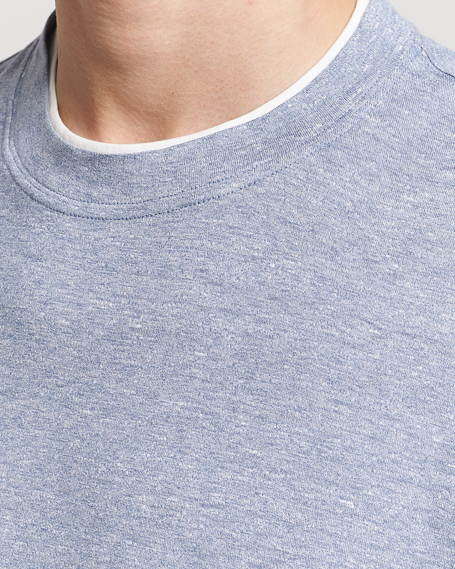 Herre | T-Shirts | Brunello Cucinelli | Cotton/Linen T-Shirt Light Blue