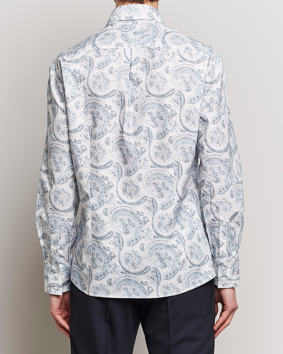 Herre | Skjorter | Brunello Cucinelli | Slim Fit Paisley Shirt Light Blue