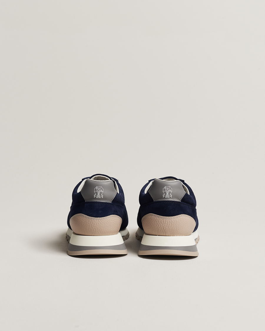 Herre | Brunello Cucinelli Perforated Running Sneakers Navy Suede | Brunello Cucinelli | Perforated Running Sneakers Navy Suede
