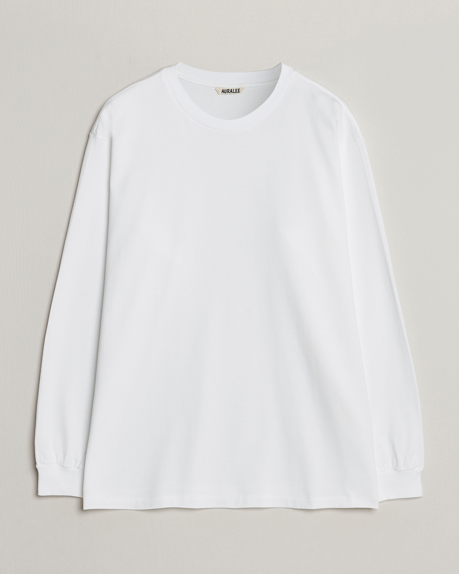 Herre |  | Auralee | Luster Plating Long Sleeve T-Shirt White