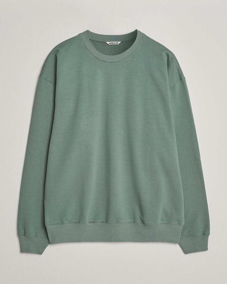 Herre | Gensere | Auralee | Super High Gauze Sweatshirt Dustry Green