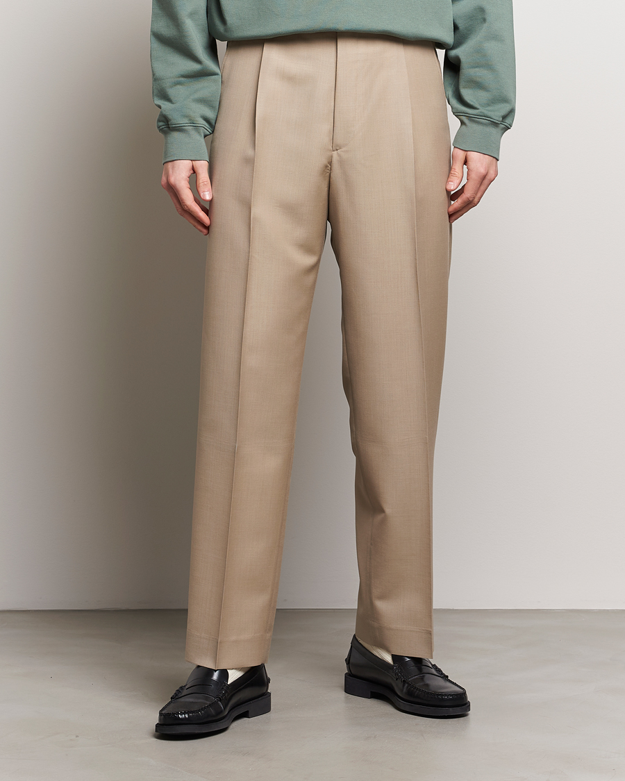 Herre | Japanese Department | Auralee | Tropical Wool/Mohair Slacks Beige