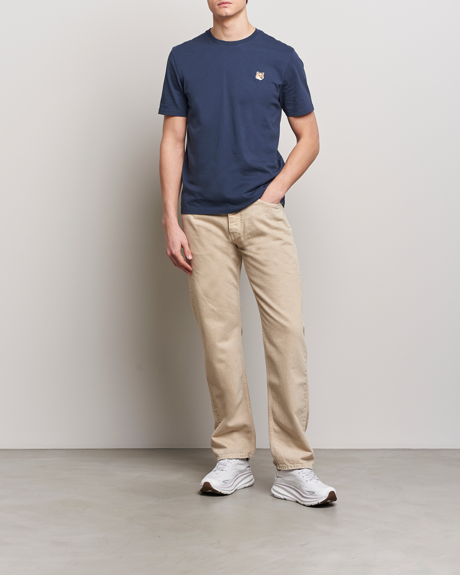 Herre | T-Shirts | Maison Kitsuné | Fox Head T-Shirt Ink Blue