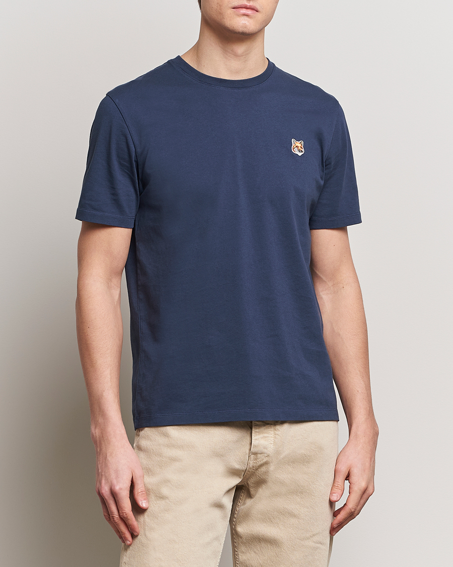 Herre | T-Shirts | Maison Kitsuné | Fox Head T-Shirt Ink Blue