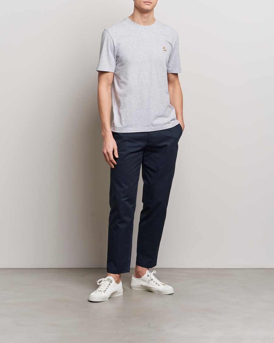 Herre |  | Maison Kitsuné | Chillax Fox T-Shirt Light Grey Melange