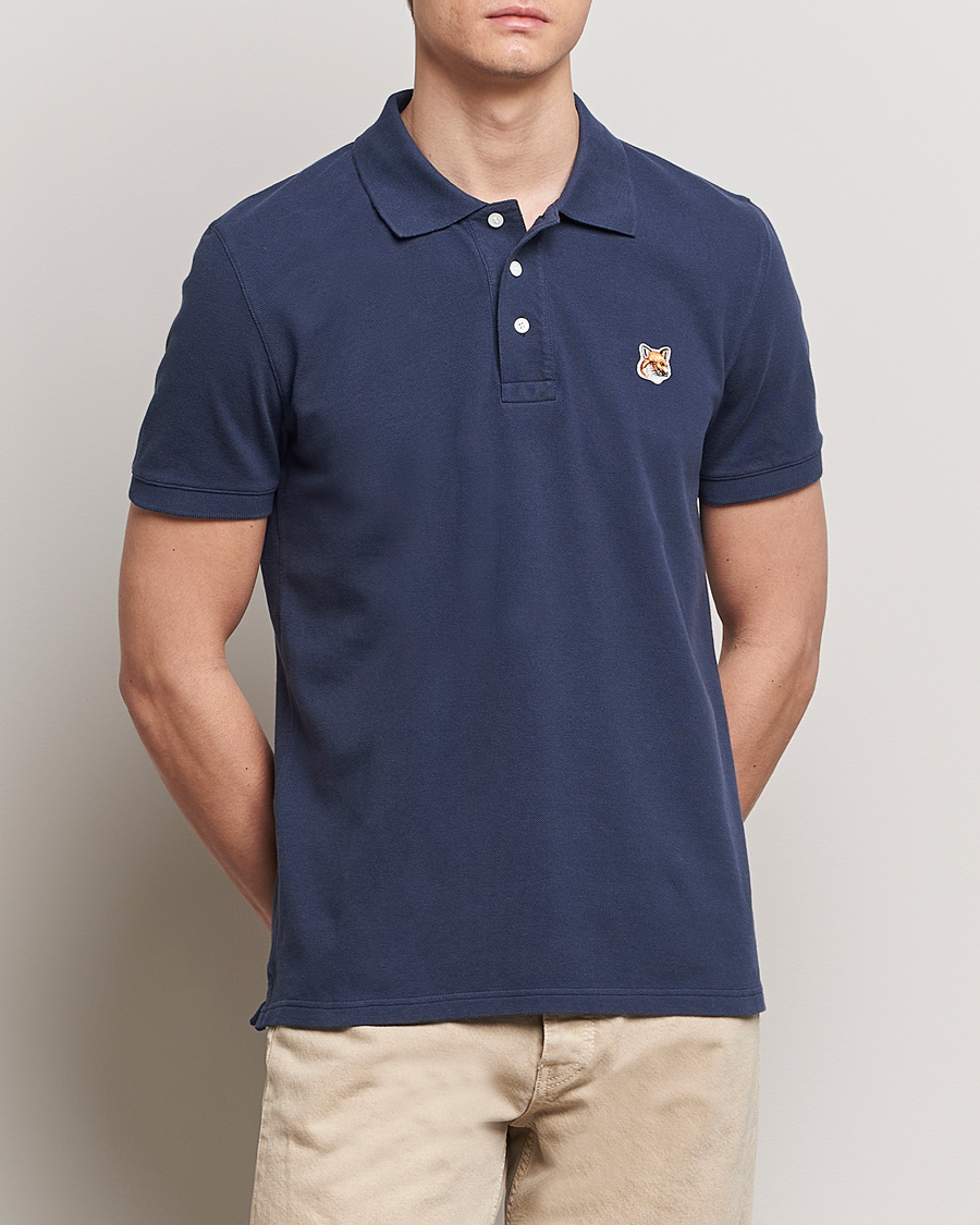 Herre | Pikéer | Maison Kitsuné | Fox Head Polo Ink Blue