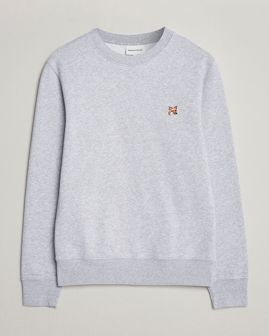 Herre | Gensere | Maison Kitsuné | Fox Head Sweatshirt Light Grey Melange