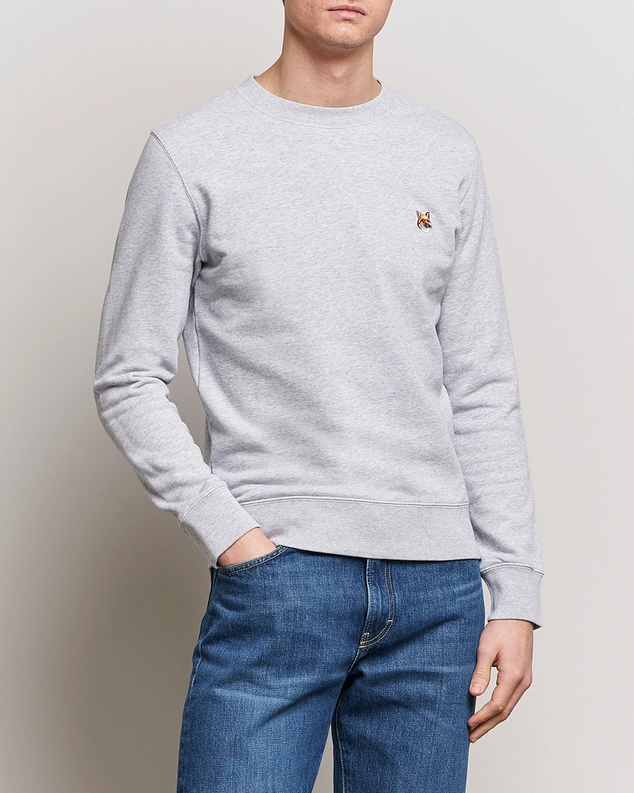 Herre | Avdelinger | Maison Kitsuné | Fox Head Sweatshirt Light Grey Melange