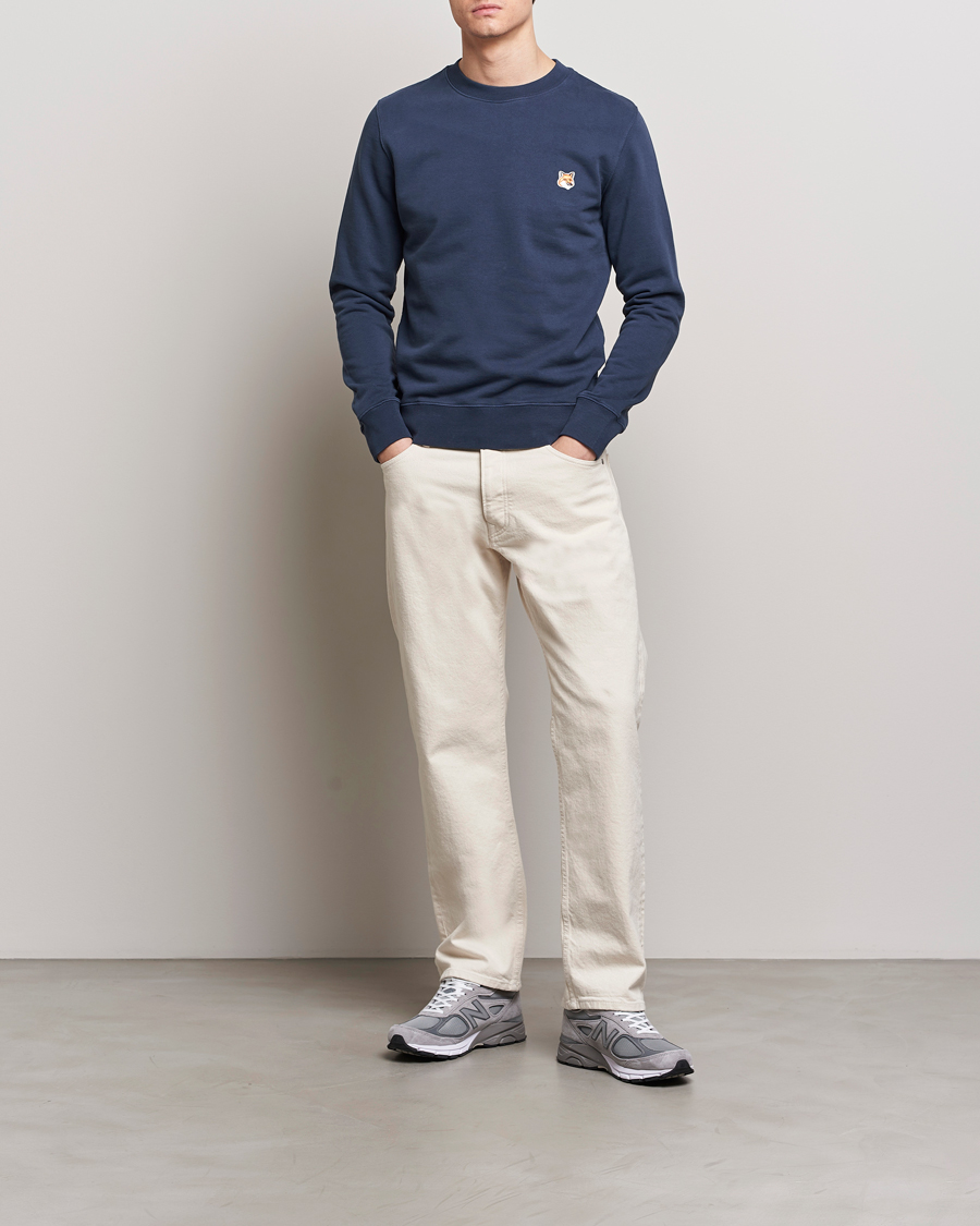 Herre | Gensere | Maison Kitsuné | Fox Head Sweatshirt Ink Blue