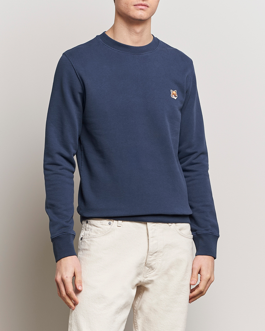 Herre | Gensere | Maison Kitsuné | Fox Head Sweatshirt Ink Blue