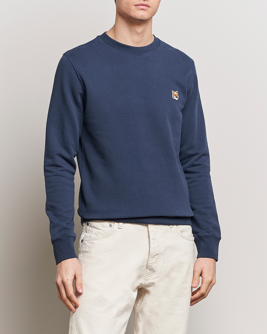 Herre | Maison Kitsuné | Maison Kitsuné | Fox Head Sweatshirt Ink Blue