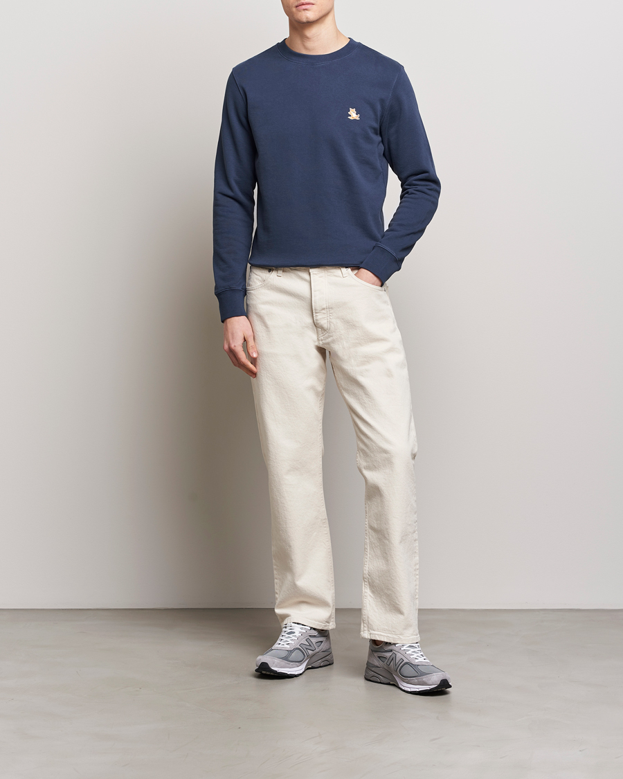 Herre | Gensere | Maison Kitsuné | Chillax Fox Sweatshirt Ink Blue
