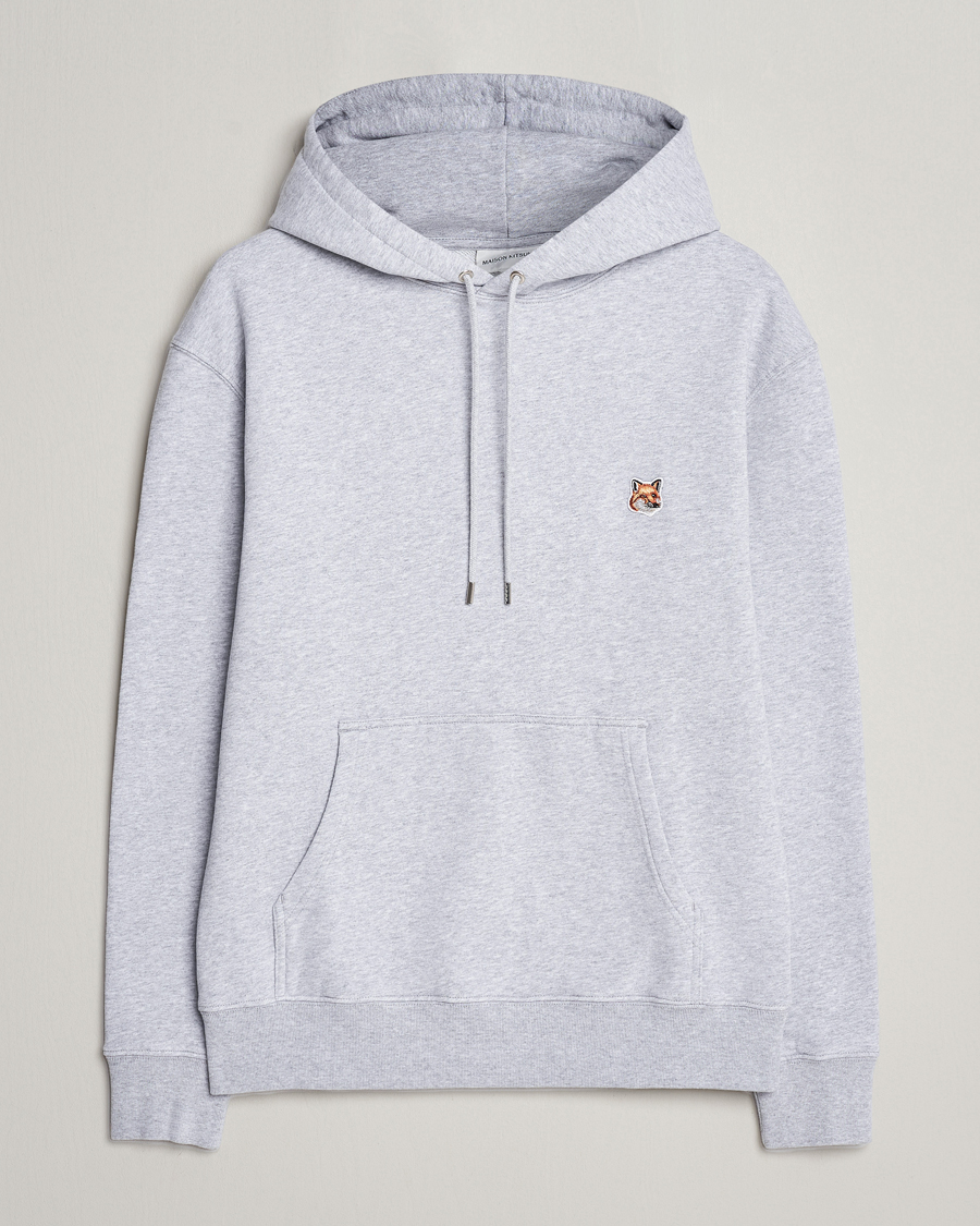 Herre | Gensere | Maison Kitsuné | Fox Head Hoodie Light Grey Melange