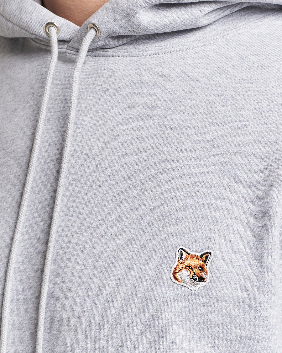 Herre | Gensere | Maison Kitsuné | Fox Head Hoodie Light Grey Melange