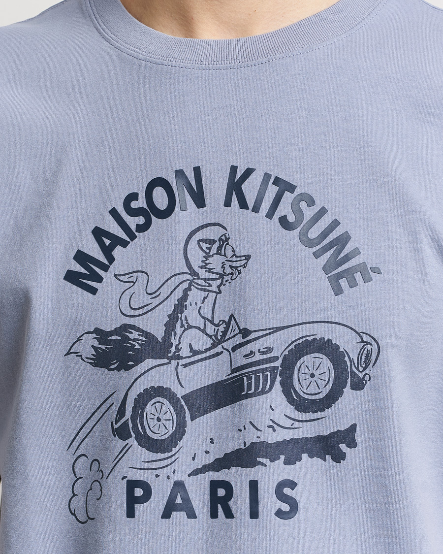 Herre | T-Shirts | Maison Kitsuné | Racing Fox T-Shirt Duster Blue