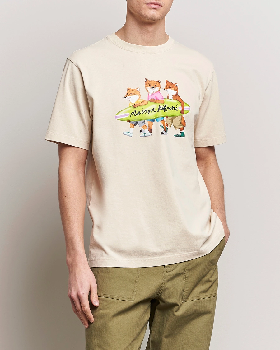 Herre |  | Maison Kitsuné | Surfing Foxes T-Shirt Paper