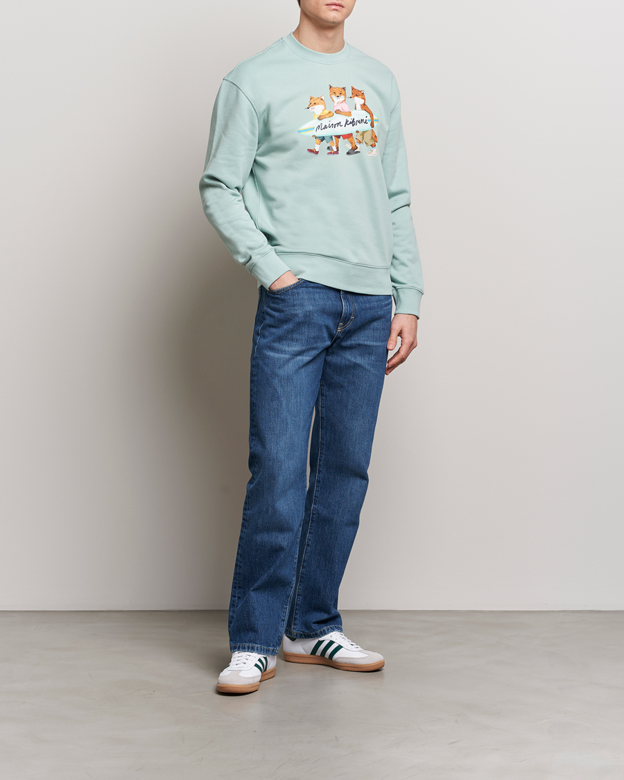 Herre | Gensere | Maison Kitsuné | Surfing Foxes Sweatshirt Seafoam Blue