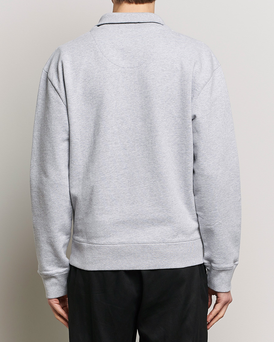 Herre | Gensere | Maison Kitsuné | Fox Head Half Zip Sweatshirt Light Grey Melange