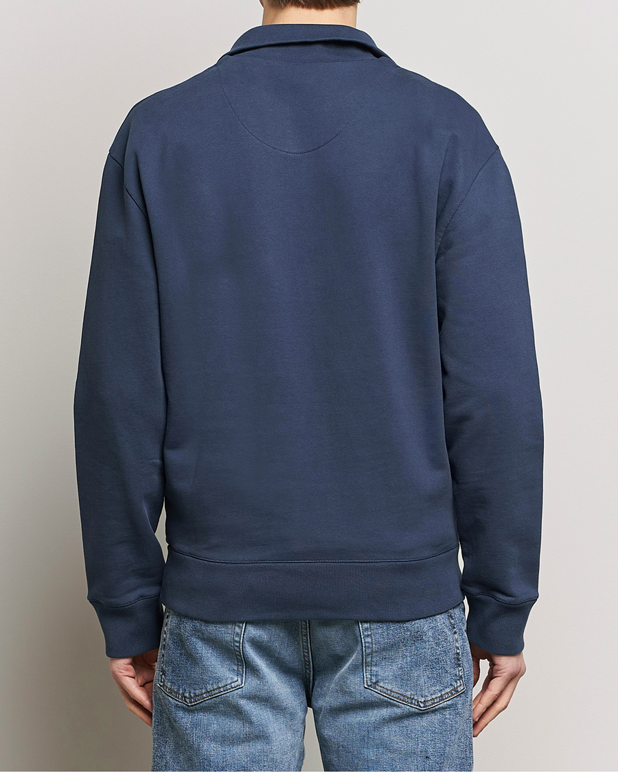 Herre | Gensere | Maison Kitsuné | Fox Head Half Zip Sweatshirt Ink Blue
