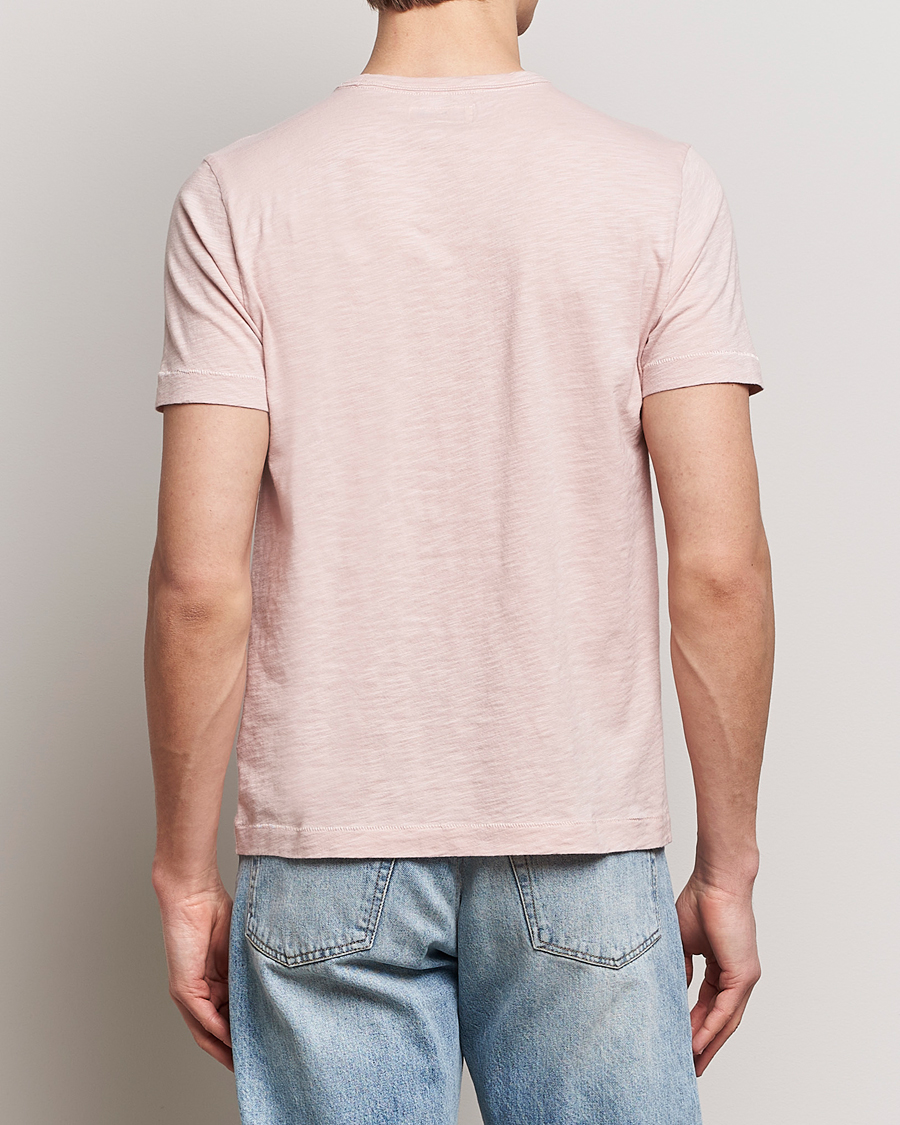 Herre | T-Shirts | Merz b. Schwanen | Organic Pima Cotton Slub Crew Neck T-Shirt Dusted Pink