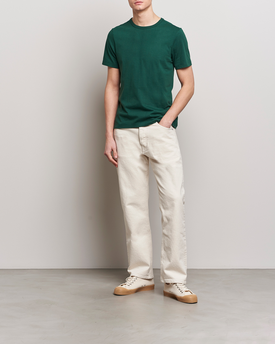 Herre | T-Shirts | Merz b. Schwanen | 1950s Classic Loopwheeled T-Shirt Classic Green